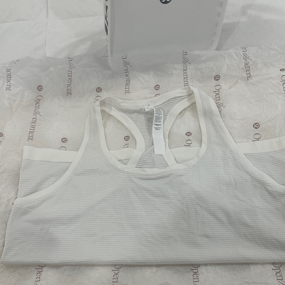 Lululemon Athletica White Ribbed Sports Bra